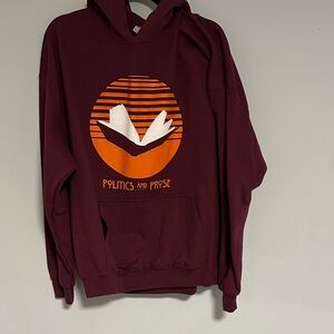 Politics and Prose Hoodie, Maroon, Size XL